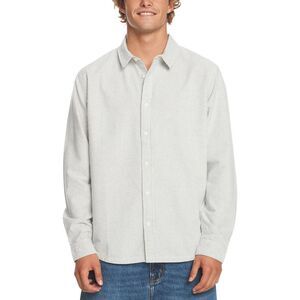 Quiksilver Mens Convesea Flannel Stripe Button Up Shirt, White, S Neck, DM